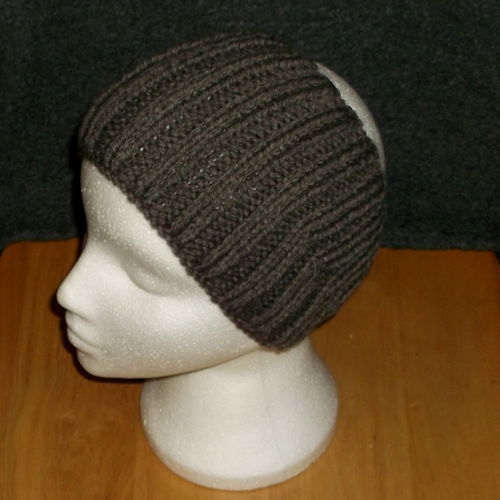 Ribbed Slate hand knitted headwear, handmade by Longhaired Jewels